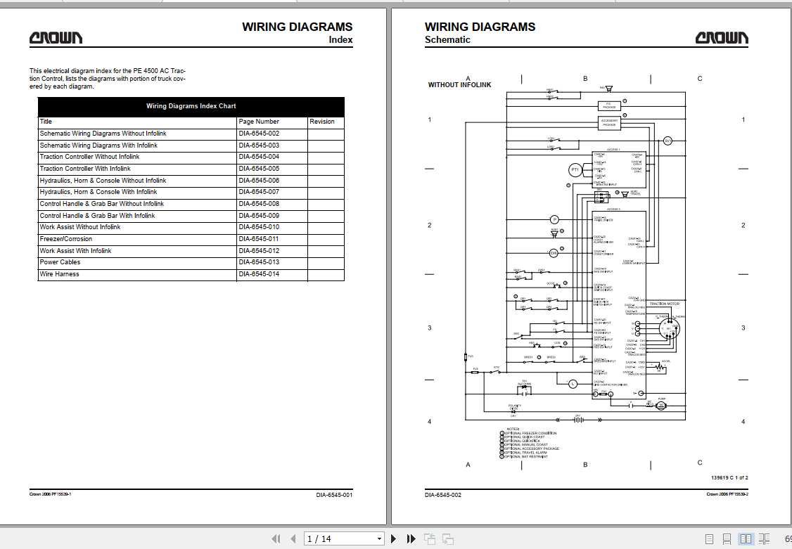 Crown Pallet Truck PE 4500 ac Electrical Schematic 1