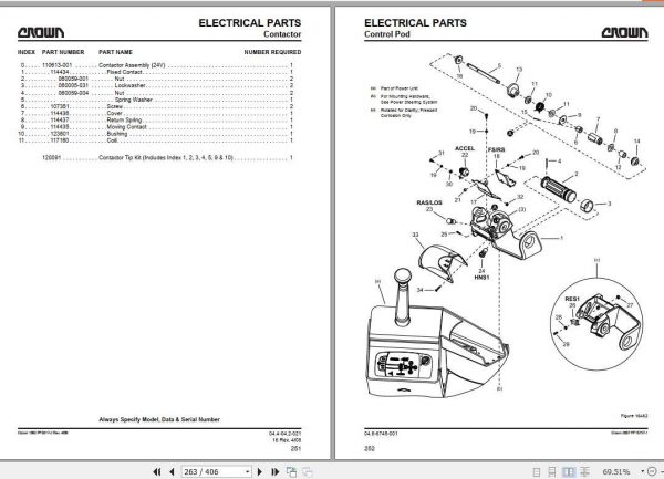 Crown Pallet Truck PR 4500 AC Service Parts Manual PF15724 006 3
