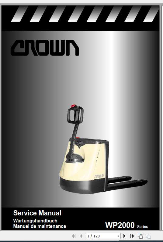 Crown Pallet Truck WP2000 Series Service Manual 812525 999 1