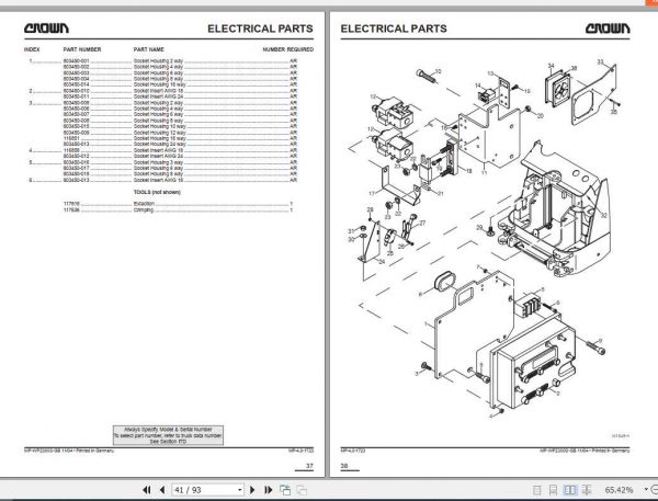 Crown Pallet Truck WP2300S Series Parts Manual 812686 006 2