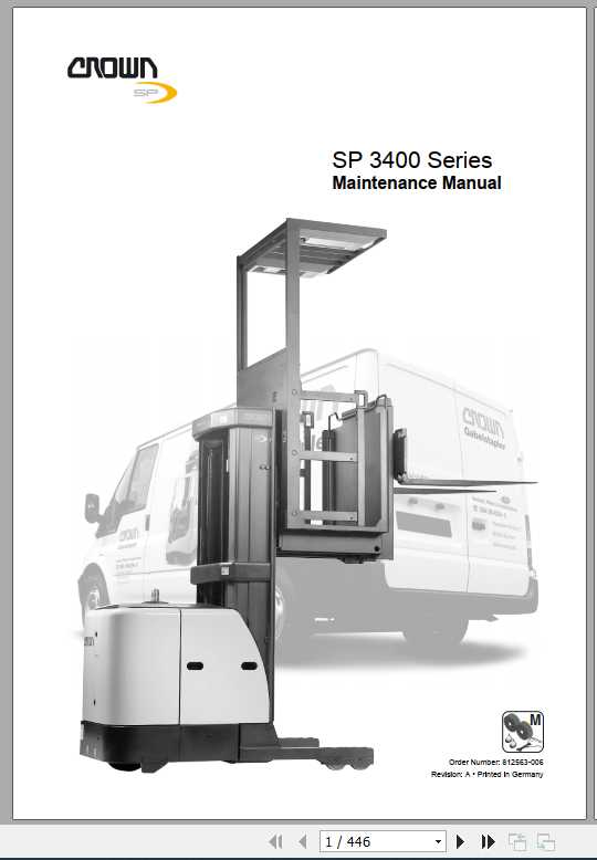Crown Stock Picker SP3400 Series Maintenance Manual 812563 006 1