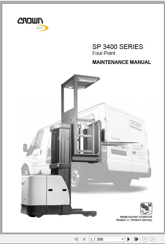 Crown Stocker Picker SP3400 Series Four Point Maintenance Manual 812569 006 1