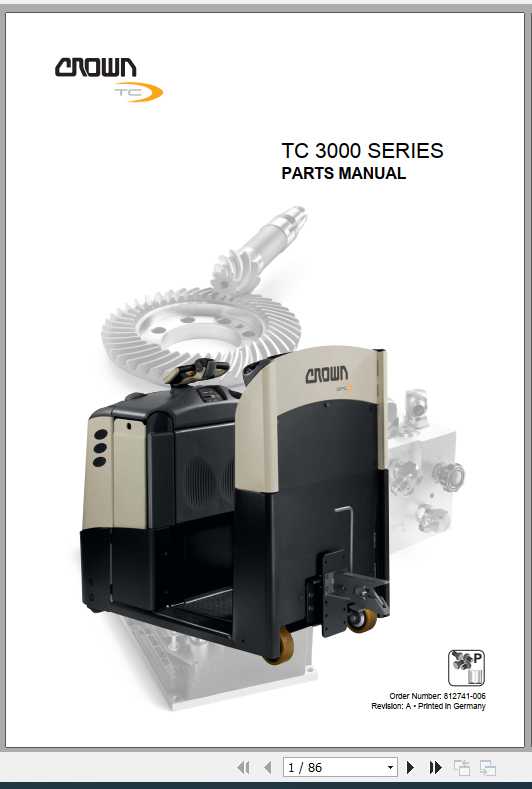 Crown Tow Tractor TC3000 Series Parts Manual 812741 006 1