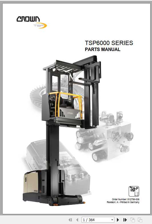 Crown Turret Forklift TSP6000 Series Parts Manual 812756 006 1