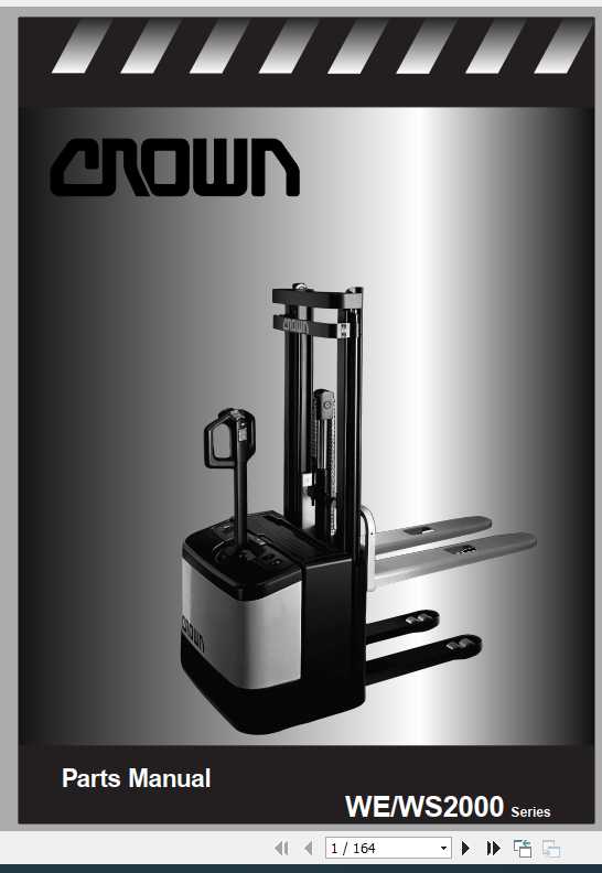 Crown Walkie Straddle Stacker WE WS2000 Series Parts Manual 812687 006 1