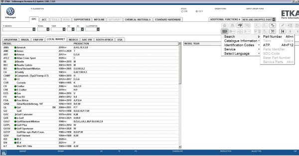 ETKA 8.1 Volkswagen Seat Skoda Audi Commercial Vehicles 01.2021 Parts Catalog 9