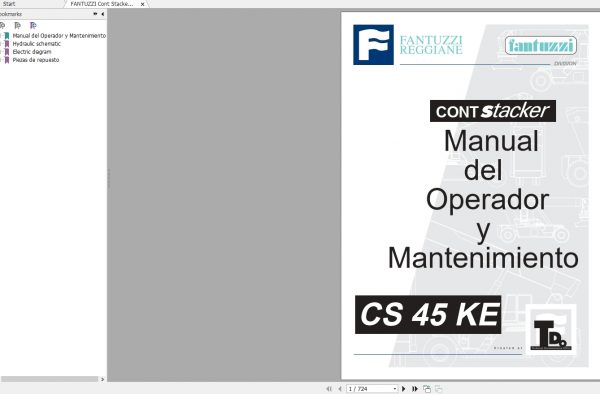 FANTUZZI Cont Stacker CS 45 KE Shop Manuals ES 1