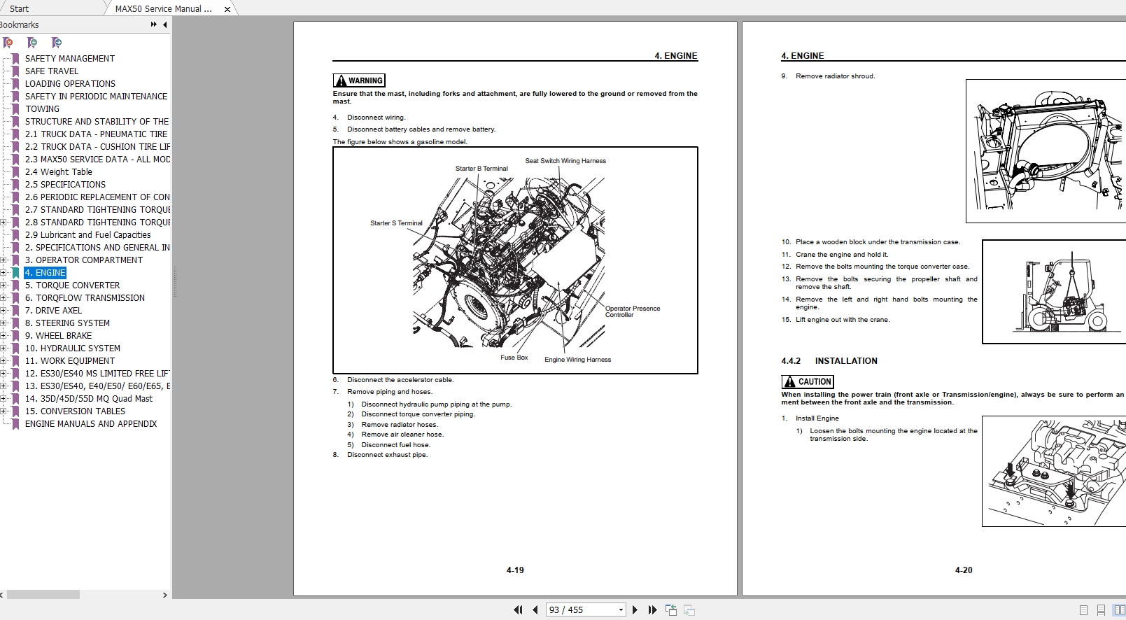 HAMECH Forklift MAX50 Service Manual, Operator & Maintenance Manual