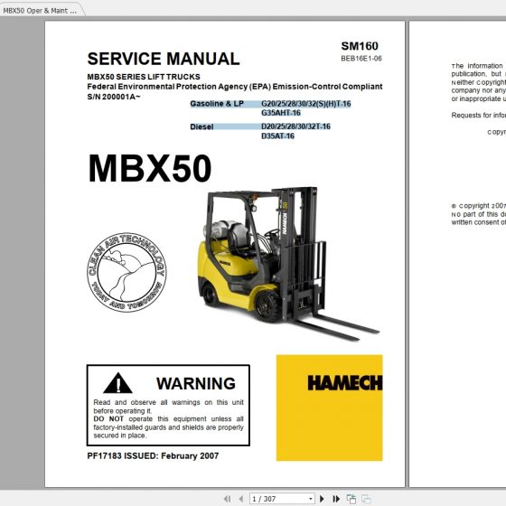 HAMECH Forklift MCX20 Schematics (PF17187SUP)