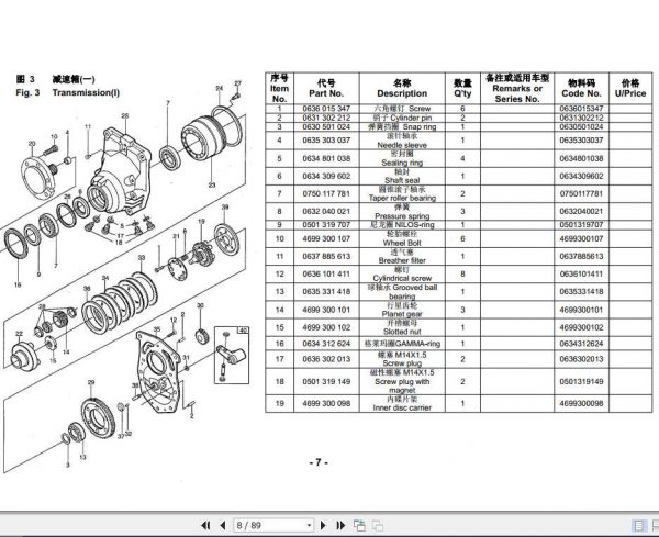 Hangcha Electric Forklift Truck J Series 12 20T Parts List 2