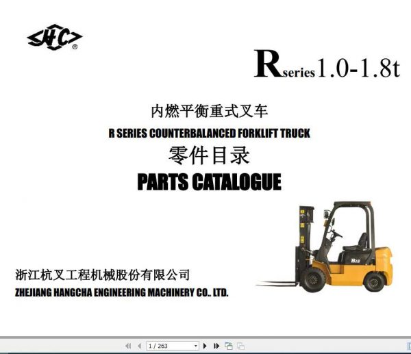 Hangcha Forklift R Series 1.0 1.8t Parts Catalogue 1