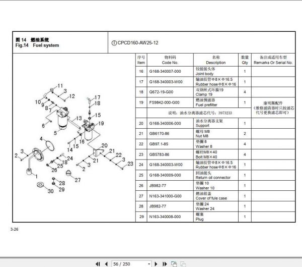 Hangcha Forklift R Series 14t 18t Parts Catalogue 2