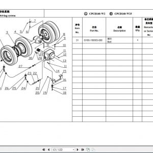 Hangcha Forklift R Series Diesel 16T Parts List 1