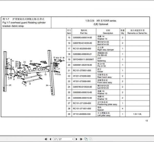 Hangcha Forklift X Series 1.0 3.5T LPG Fuel System Parts Catalog 2