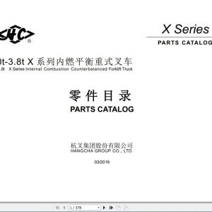 Hangcha Forklift X Series 3.0t 3.8t Parts Catalog 1