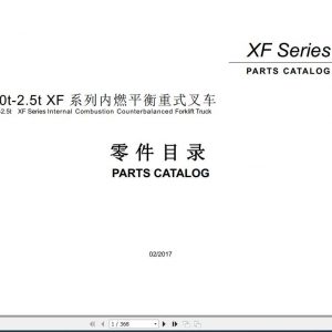 Hangcha Forklift XF Series 2.0 2.5t Parts Catalogue 1