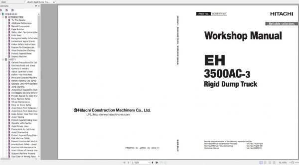 Hitachi Rigid Dump Truck EH3500AC 3 Shop Manuals Updated 2021 1