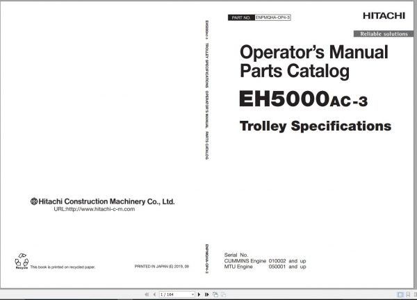 Hitachi Rigid Dump Truck EH5000AC 3 Shop Manual Updated 2021 4