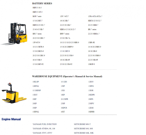 Hyundai Forklift Trucks Service Manual Updated 03.2021 Offline DVD 2