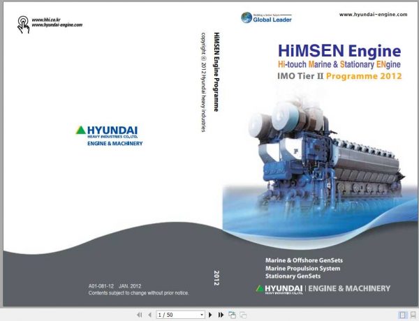 Hyundai Himsen 6H21 32 Instruction Book User Manual 2