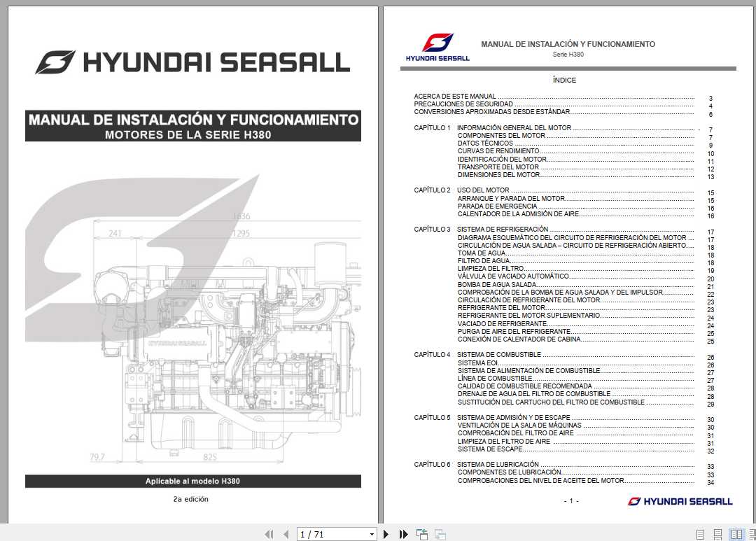Hyundai SeasAll H380 Engines Installation Operation Manual ES 1