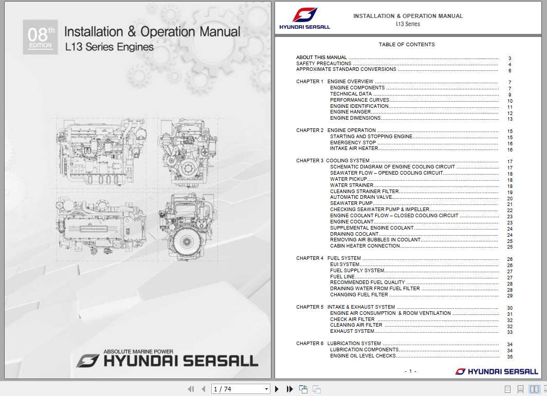 Hyundai SeasAll L13 Series Engines Installation Operation Manual 1