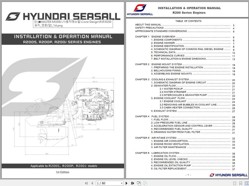 Hyundai SeasAll R200 Series Engines Installation Operation Manual 1