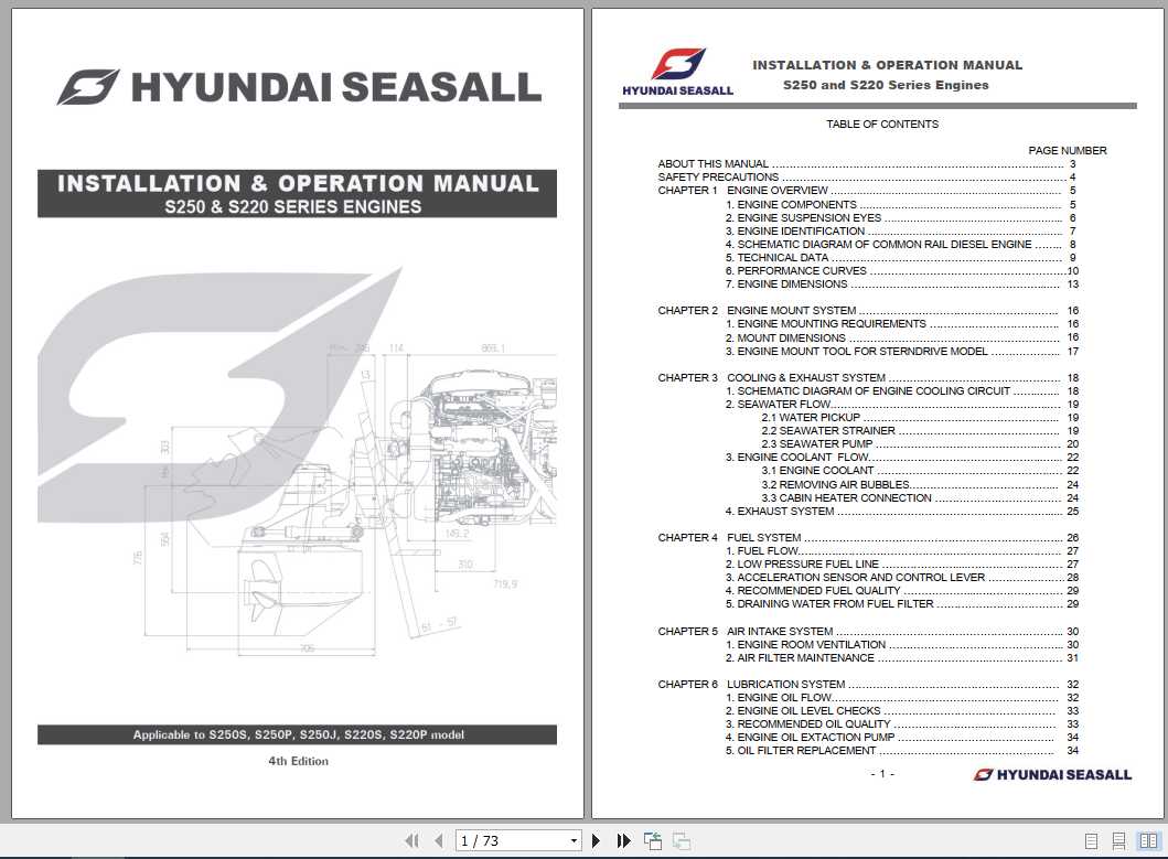 Hyundai SeasAll S250 and S220 Series Engines Installation Operation Manual 1