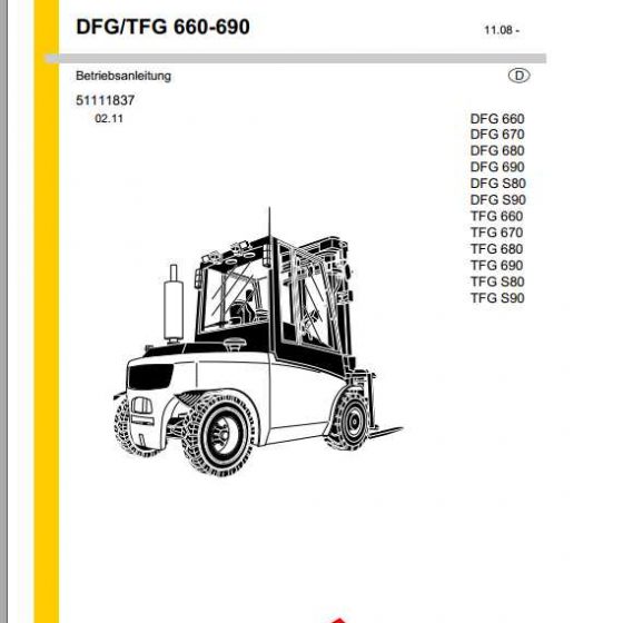 Jungheinrich Forklift DFG TFG 540550s Operating Manual_DE
