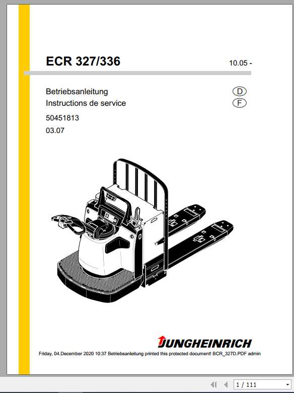 Jungheinrich Forklift DIS 2 Operating Manual DE 2