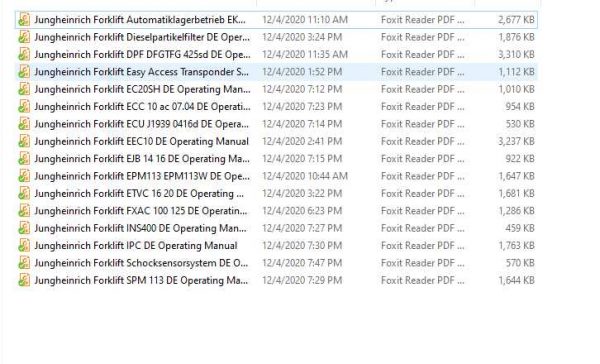 Jungheinrich Forklift ECC ECU Operating Manual DE 1