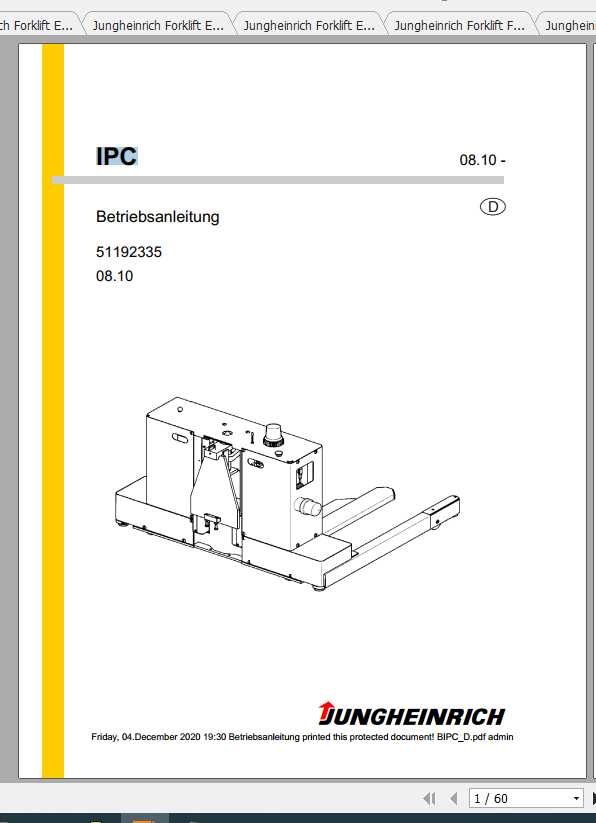 Jungheinrich Forklift ECC ECU Operating Manual DE 3