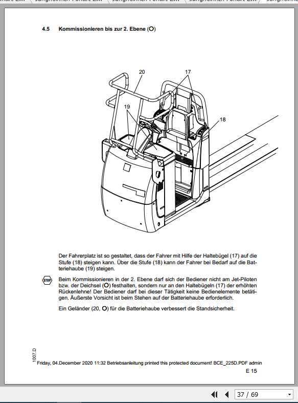 Jungheinrich Forklift ECE 116 225 Operating Manual DE 3