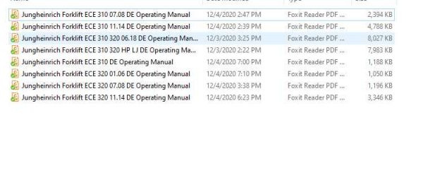 Jungheinrich Forklift ECE 310 320 Operating Manual DE 1 1