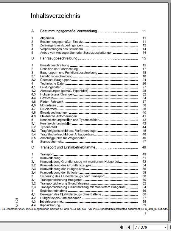 Jungheinrich Forklift EFX 410 413 Operating Manual DE 2