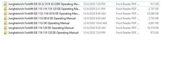 Jungheinrich Forklift EJE 110 120 Operating Manual DE 1