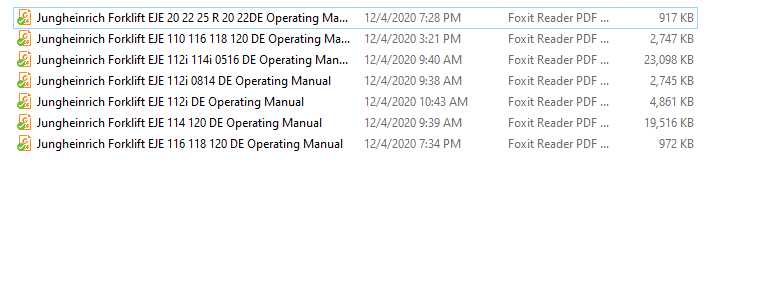 Jungheinrich Forklift EJE 110-120 Operating Manual_DE