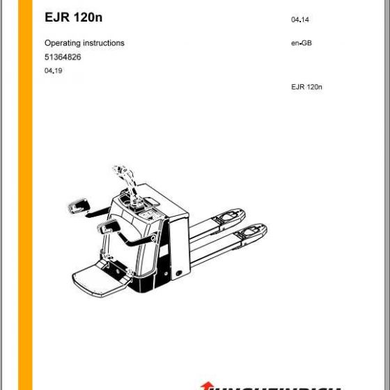 Jungheinrich Forklift EJR 120n EN Operating Instructions