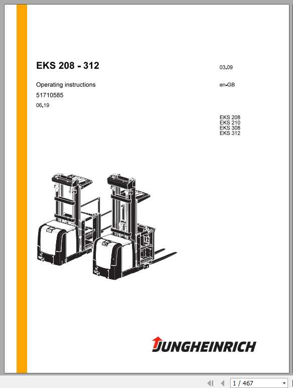 Jungheinrich Forklift EKS 208 312 Operating Instructions 1