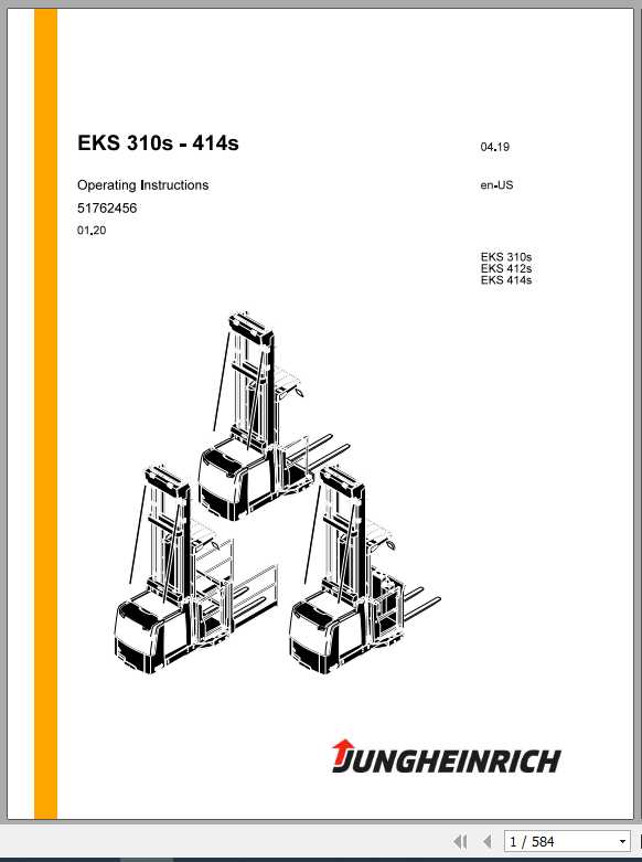 Jungheinrich Forklift EKS 310s 312s 414s Operating Instructions 1