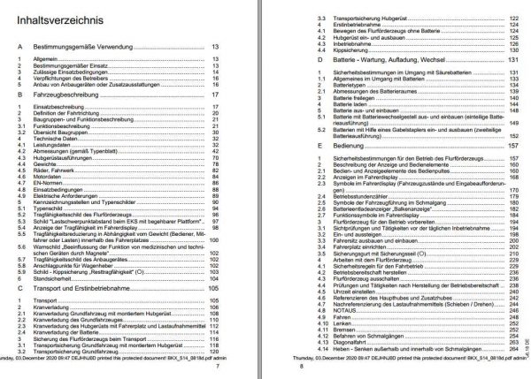 Jungheinrich Forklift EKS 514 516 EKX 410 516 Operating Manual DE 2