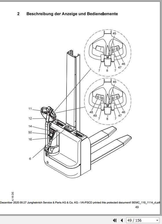 Jungheinrich Forklift EMC 110 B10 Operating Manual DE 3