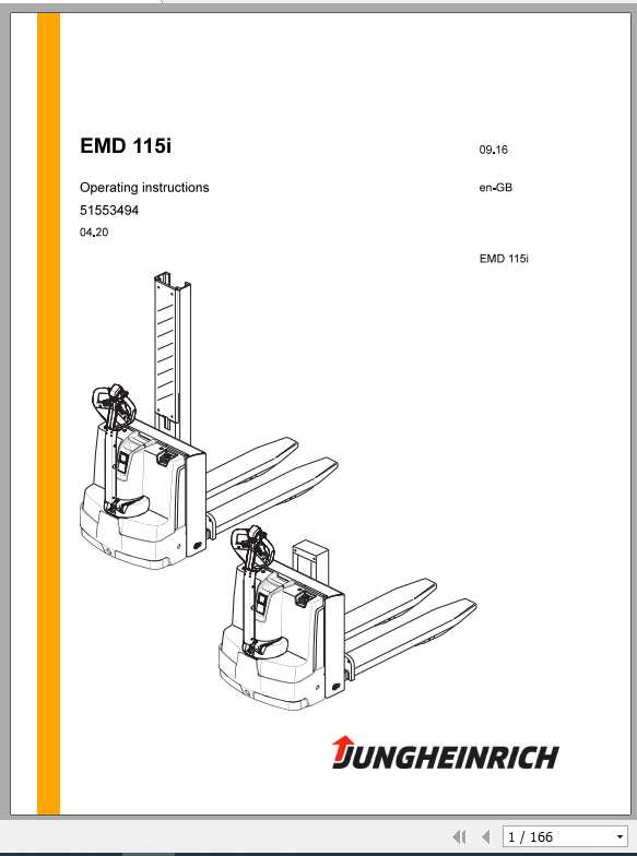 Jungheinrich Forklift EMD 115i EN Operating Instructions 1