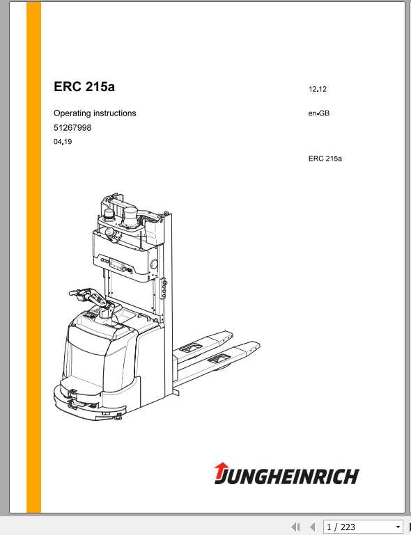 Jungheinrich Forklift ERC 215a Operating Instructions 1