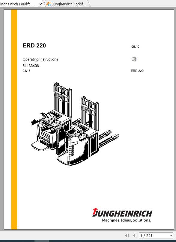 Jungheinrich Forklift ERD 220 Operating Instructions 1