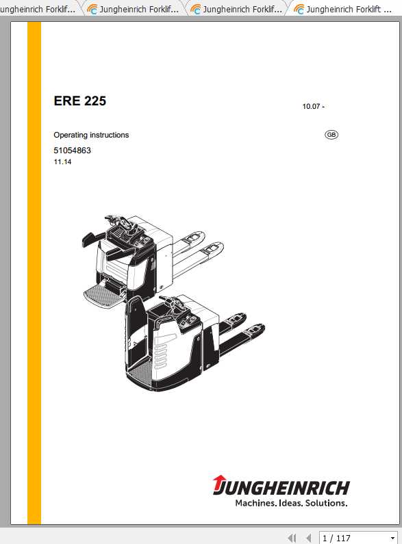 Jungheinrich Forklift ERE 116 225 Operating Instruction 2