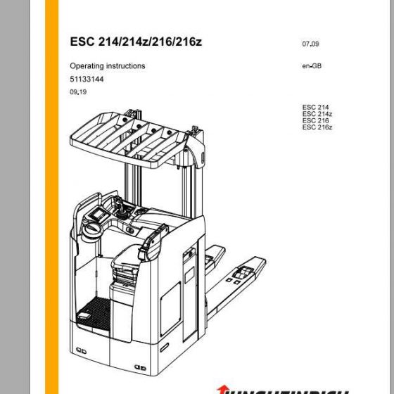 Jungheinrich Forklift ESE 120 Operating Instructions