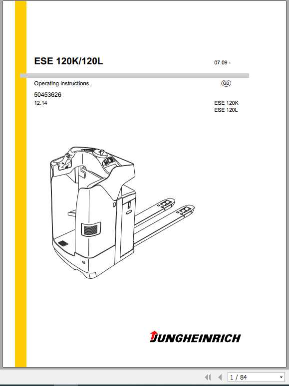 Jungheinrich Forklift ESE 120 Operating Instructions