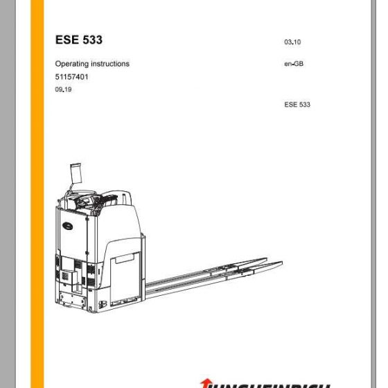 Jungheinrich Forklift ET MV 214325 Operating Instructions