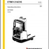 Jungheinrich Forklift ET M V 214 325 Operating Instructions 1